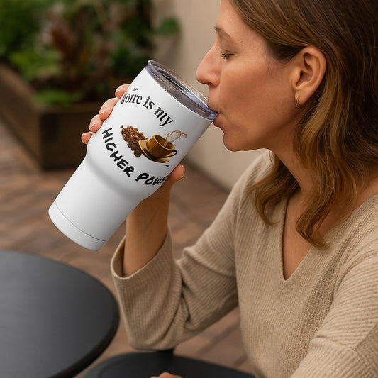 ☕ Coffee Is My Higher Power – Stainless Steel Travel Tumbler