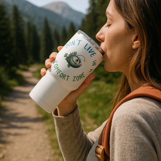 🐟 "Don’t Live in a Comfort Zone "– 25 & 40 oz Travel Tumbler