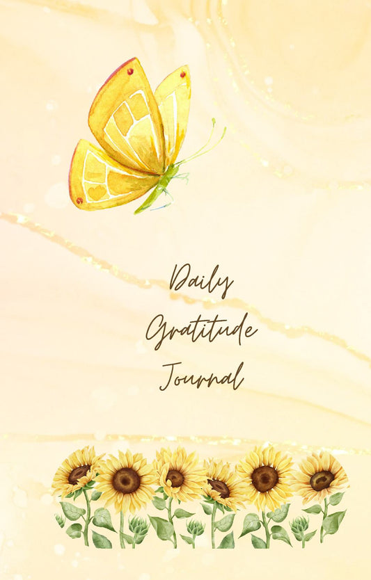 🌻 Sunflowers & Butterfly 🦋 - 90 Day Daily Gratitude Journal
